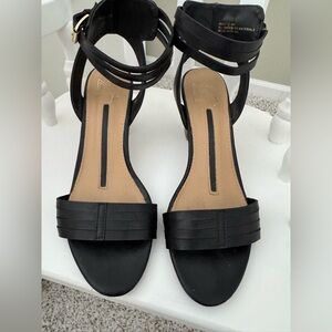 New Directions Strappy Blocked Heel Sandals